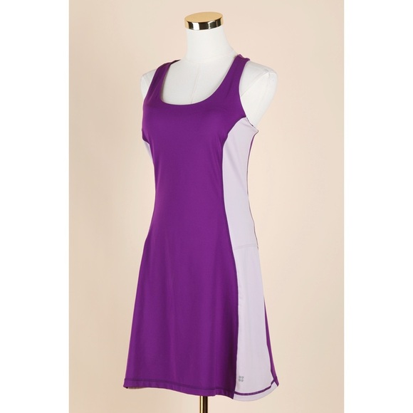 Sz 6 Sweaty Betty London Colorblock Power Workout Skort Dress In Deep Purple NWT - Picture 1 of 6